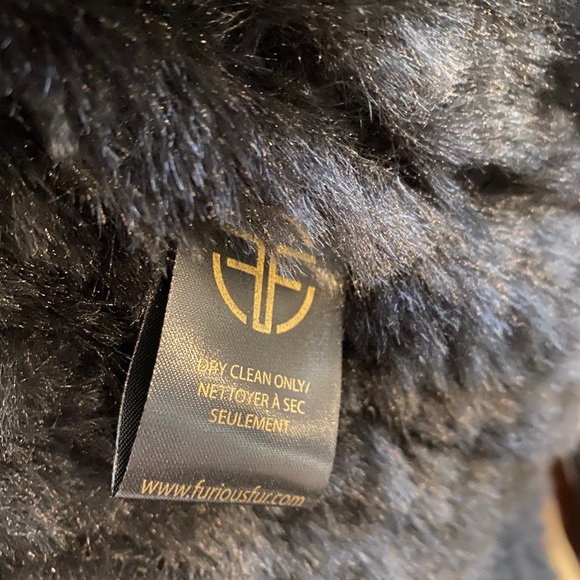 BLACK Faux fur trench - Picture 3 of 4